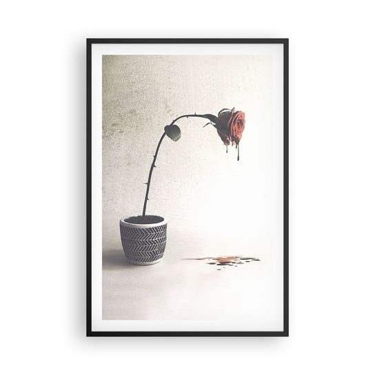 Obraz - Plakat - Rosa dolorosa - 61x91cm - Abstrakcja Róża Sztuka - Foto Plakaty na ścianę w czarnej ramie - Plakat do Salonu Sypialni ARTTOR ARTTOR