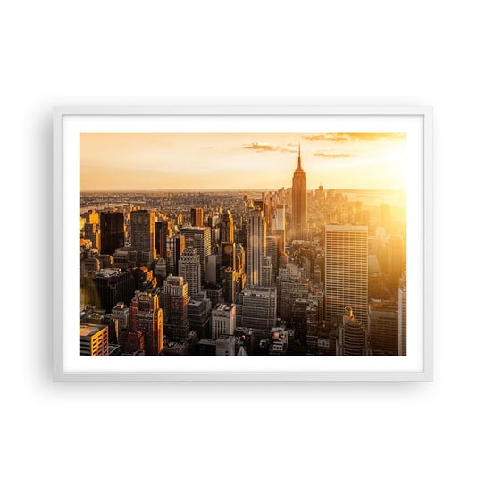 Obraz - Plakat - Rosnąc w słońcu - 70x50cm - Miasto Nowy Jork Architektura - Nowoczesny modny obraz Plakat rama biała ARTTOR ARTTOR