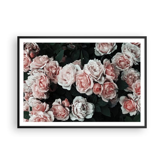 Obraz - Plakat - Różany ansamble - 100x70cm - Bukiet Kwiatów Róża Kwiaty - Foto Plakaty w ramie koloru czarnego do Salonu Sypialni ARTTOR ARTTOR
