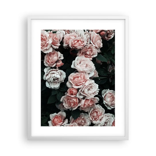 Obraz - Plakat - Różany ansamble - 40x50cm - Bukiet Kwiatów Róża Kwiaty - Foto Plakaty w ramie koloru białego do Salonu Sypialni ARTTOR ARTTOR