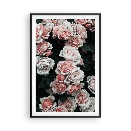 Obraz - Plakat - Różany ansamble - 61x91cm - Bukiet Kwiatów Róża Kwiaty - Foto Plakaty na ścianę w czarnej ramie - Plakat do Salonu Sypialni ARTTOR ARTTOR