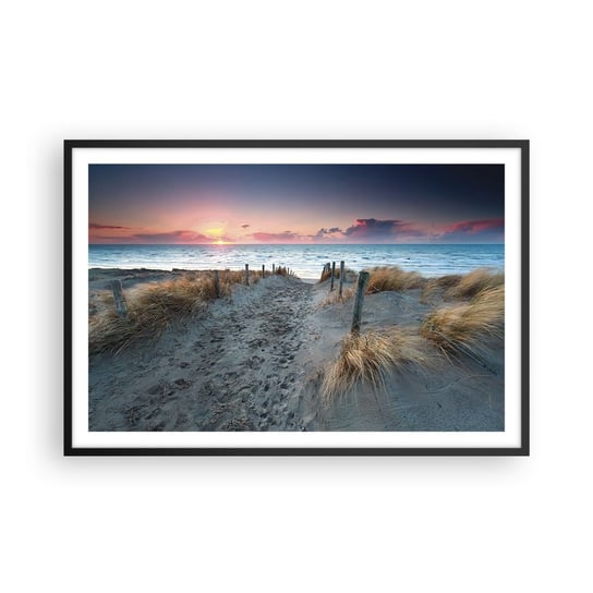 Obraz - Plakat - Rozlałeś tęczę blasków promienistą… - 91x61cm - Krajobraz Morze Plaża - Foto Plakaty na ścianę w czarnej ramie - Plakat do Salonu Sypialni ARTTOR ARTTOR