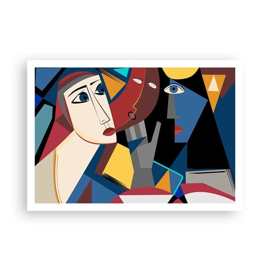 Obraz - Plakat - Rozmowa kubistów - 100x70cm - Ludzie Kubizm Portret - Foto Plakaty bez ramy na ścianę do Salonu Sypialni ARTTOR ARTTOR