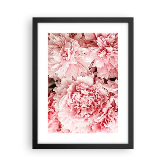 Obraz - Plakat - Różowe marzenie - 30x40cm - Kwiaty Piwonie Romantyzm - Foto Plakaty na ścianę w czarnej ramie - Plakat do Salonu Sypialni ARTTOR ARTTOR
