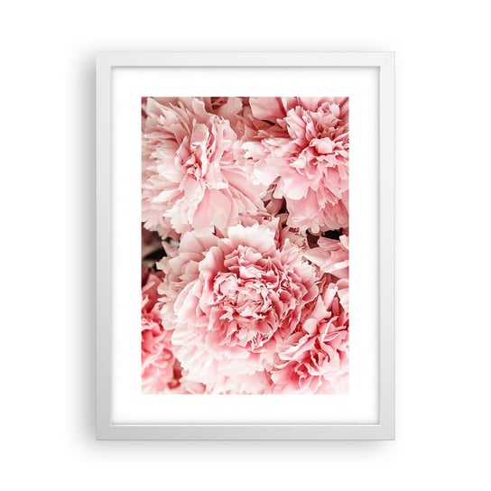 Obraz - Plakat - Różowe marzenie - 30x40cm - Kwiaty Piwonie Romantyzm - Foto Plakaty na ścianę w ramie białej - Plakat do Salonu Sypialni ARTTOR ARTTOR