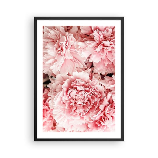 Obraz - Plakat - Różowe marzenie - 50x70cm - Kwiaty Piwonie Romantyzm - Nowoczesny modny obraz Plakat czarna rama ARTTOR ARTTOR