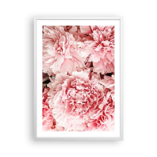 Obraz - Plakat - Różowe marzenie - 50x70cm - Kwiaty Piwonie Romantyzm - Nowoczesny modny obraz Plakat rama biała ARTTOR ARTTOR