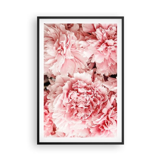 Obraz - Plakat - Różowe marzenie - 61x91cm - Kwiaty Piwonie Romantyzm - Foto Plakaty na ścianę w czarnej ramie - Plakat do Salonu Sypialni ARTTOR ARTTOR