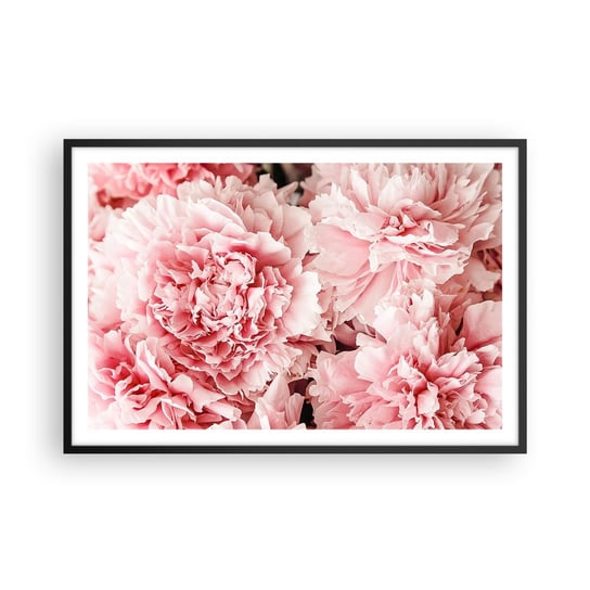 Obraz - Plakat - Różowe marzenie - 91x61cm - Kwiaty Piwonie Romantyzm - Foto Plakaty na ścianę w czarnej ramie - Plakat do Salonu Sypialni ARTTOR ARTTOR