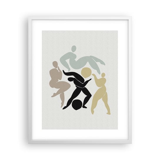 Obraz - Plakat - Ruch dla zdrowia i dla urody - 40x50cm - Figury Ludzie Minimalistyczne - Foto Plakaty w ramie koloru białego do Salonu Sypialni ARTTOR ARTTOR