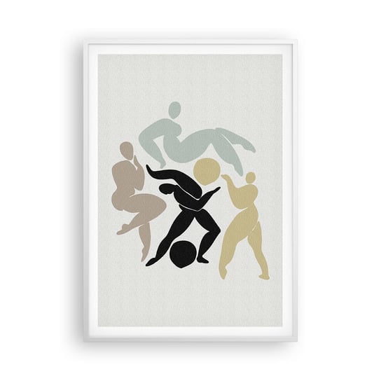Obraz - Plakat - Ruch dla zdrowia i dla urody - 70x100cm - Figury Ludzie Minimalistyczne - Foto Plakaty w ramie koloru białego do Salonu Sypialni ARTTOR ARTTOR