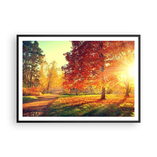 Obraz - Plakat - Rude jest piękne - 100x70cm - Krajobraz Park Natura - Foto Plakaty w ramie koloru czarnego do Salonu Sypialni ARTTOR ARTTOR