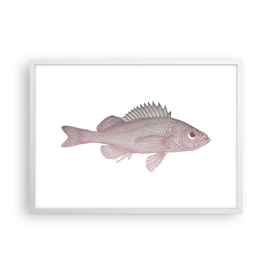 Obraz - Plakat - Ryba wielkooka - 70x50cm - Ryba Podwodny Minimalistyczny - Nowoczesny modny obraz Plakat rama biała ARTTOR ARTTOR