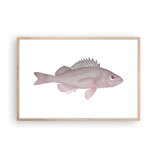 Obraz - Plakat - Ryba wielkooka - 91x61cm - Ryba Podwodny Minimalistyczny - Foto Plakaty na ścianę w ramie jasny dąb - Plakat do Salonu Sypialni ARTTOR ARTTOR