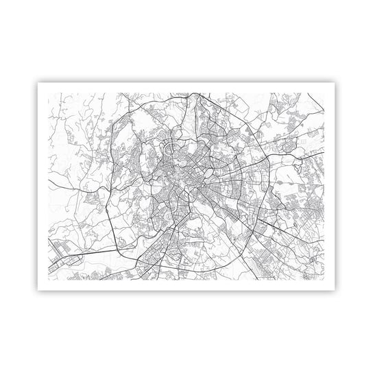 Obraz - Plakat - Rzymski krąg - 100x70cm - Miasto Mapa Miasta Rzym - Foto Plakaty bez ramy na ścianę do Salonu Sypialni ARTTOR ARTTOR
