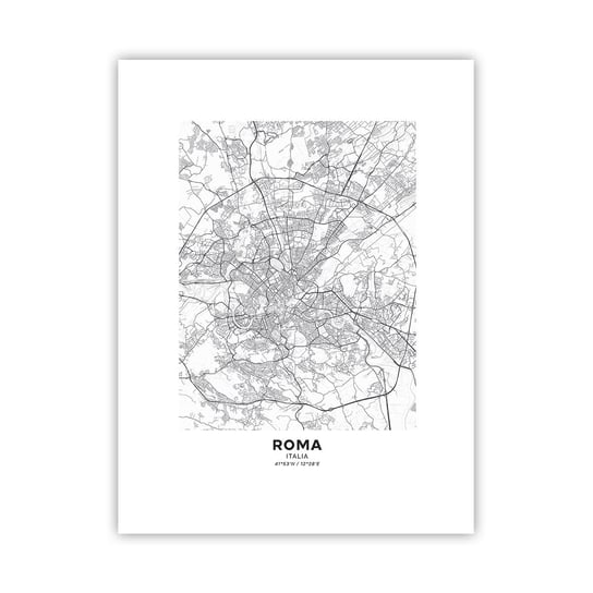 Obraz - Plakat - Rzymski krąg - 30x40cm - Miasto Mapa Miasta Rzym - Foto Plakaty na ścianę bez ramy - Plakat do Salonu Sypialni ARTTOR ARTTOR
