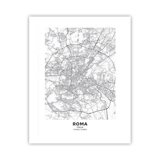 Obraz - Plakat - Rzymski krąg - 40x50cm - Miasto Mapa Miasta Rzym - Foto Plakaty bez ramy do Salonu Sypialni ARTTOR ARTTOR