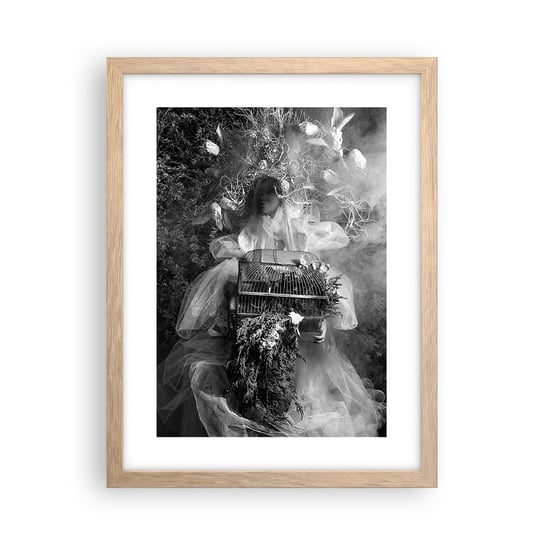 Obraz - Plakat - Sama Matka – Natura - 30x40cm - Abstrakcja Vintage Kobieta - Foto Plakaty na ścianę w ramie jasny dąb - Plakat do Salonu Sypialni ARTTOR ARTTOR