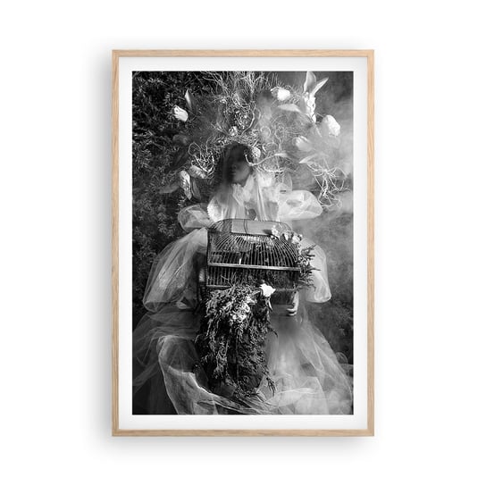 Obraz - Plakat - Sama Matka – Natura - 61x91cm - Abstrakcja Vintage Kobieta - Foto Plakaty na ścianę w ramie jasny dąb - Plakat do Salonu Sypialni ARTTOR ARTTOR