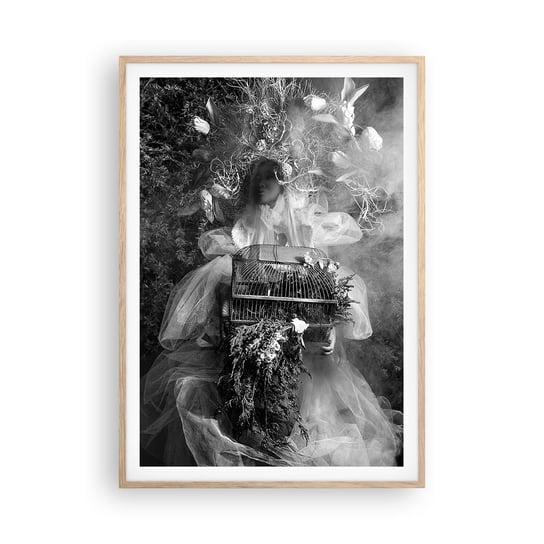 Obraz - Plakat - Sama Matka – Natura - 70x100cm - Abstrakcja Vintage Kobieta - Foto Plakaty w ramie koloru jasny dąb do Salonu Sypialni ARTTOR ARTTOR