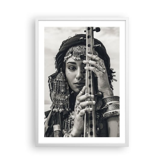 Obraz - Plakat - Sama muzyka orientu - 50x70cm - Kobieta Boho Biżuteria - Nowoczesny modny obraz Plakat rama biała ARTTOR ARTTOR