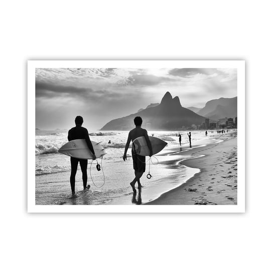 Obraz - Plakat - Samba na jedną falę - 100x70cm - Surfer Brazylia Morze - Foto Plakaty bez ramy na ścianę do Salonu Sypialni ARTTOR ARTTOR