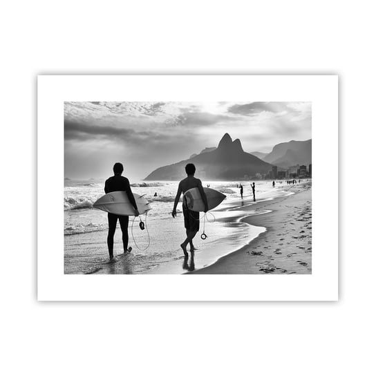Obraz - Plakat - Samba na jedną falę - 40x30cm - Surfer Brazylia Morze - Foto Plakaty na ścianę bez ramy - Plakat do Salonu Sypialni ARTTOR ARTTOR