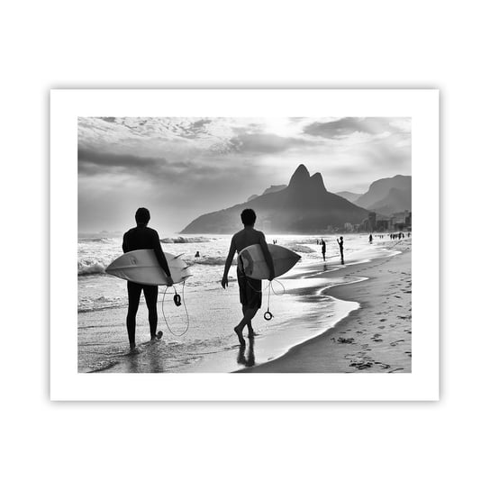 Obraz - Plakat - Samba na jedną falę - 50x40cm - Surfer Brazylia Morze - Foto Plakaty bez ramy do Salonu Sypialni ARTTOR ARTTOR