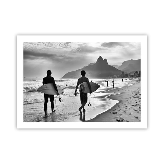 Obraz - Plakat - Samba na jedną falę - 70x50cm - Surfer Brazylia Morze - Nowoczesny modny obraz Plakat bez ramy do Salonu Sypialni ARTTOR ARTTOR