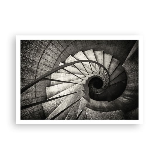 Obraz - Plakat - Schodami w górę, schodami w dół - 100x70cm - Schody Architektura Industrialny - Foto Plakaty bez ramy na ścianę do Salonu Sypialni ARTTOR ARTTOR