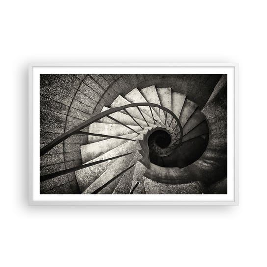 Obraz - Plakat - Schodami w górę, schodami w dół - 91x61cm - Schody Architektura Industrialny - Foto Plakaty na ścianę w ramie białej - Plakat do Salonu Sypialni ARTTOR ARTTOR
