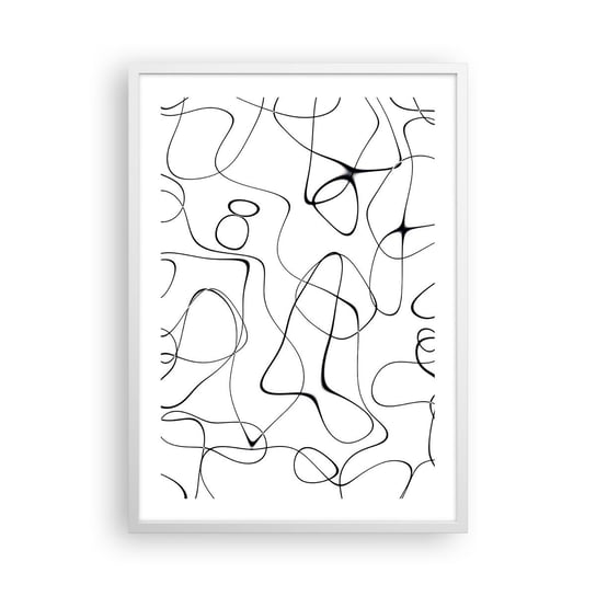 Obraz - Plakat - Ścieżki życia, koleje losu - 50x70cm - Abstrakcja Sztuka Linie - Nowoczesny modny obraz Plakat rama biała ARTTOR ARTTOR