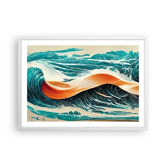 Obraz - Plakat - Sen surfera - 70x50cm - Fale Morze Ocean - Nowoczesny modny obraz Plakat rama biała ARTTOR ARTTOR