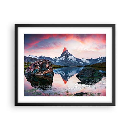 Obraz - Plakat - Serce gór jest gorące - 50x40cm - Krajobraz Góry Natura - Foto Plakaty w ramie koloru czarnego do Salonu Sypialni ARTTOR ARTTOR