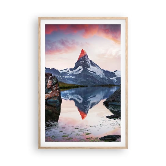 Obraz - Plakat - Serce gór jest gorące - 61x91cm - Krajobraz Góry Natura - Foto Plakaty na ścianę w ramie jasny dąb - Plakat do Salonu Sypialni ARTTOR ARTTOR