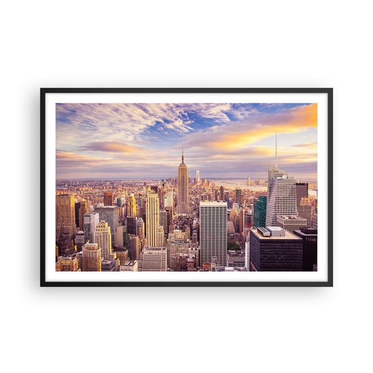 Obraz - Plakat - Sięgnąć samych chmur - 91x61cm - Miasto Nowy Jork Architektura - Foto Plakaty na ścianę w czarnej ramie - Plakat do Salonu Sypialni ARTTOR ARTTOR