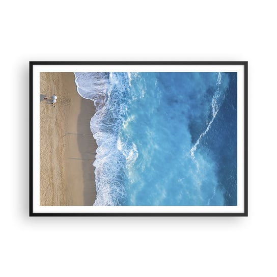 Obraz - Plakat - Siła błękitu - 100x70cm - Krajobraz Plaża Morze - Foto Plakaty w ramie koloru czarnego do Salonu Sypialni ARTTOR ARTTOR