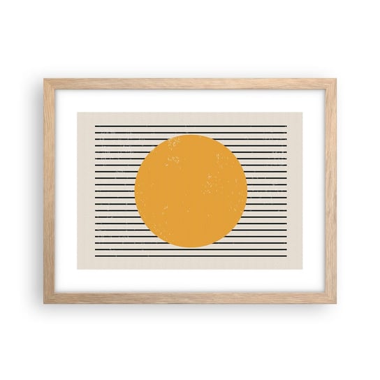 Obraz - Plakat - Siła prostoty - 40x30cm - Słońce Koło Linie - Foto Plakaty na ścianę w ramie jasny dąb - Plakat do Salonu Sypialni ARTTOR ARTTOR