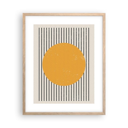 Obraz - Plakat - Siła prostoty - 40x50cm - Słońce Koło Linie - Foto Plakaty w ramie koloru jasny dąb do Salonu Sypialni ARTTOR ARTTOR
