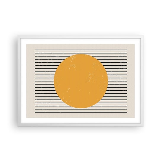 Obraz - Plakat - Siła prostoty - 70x50cm - Słońce Koło Linie - Nowoczesny modny obraz Plakat rama biała ARTTOR ARTTOR