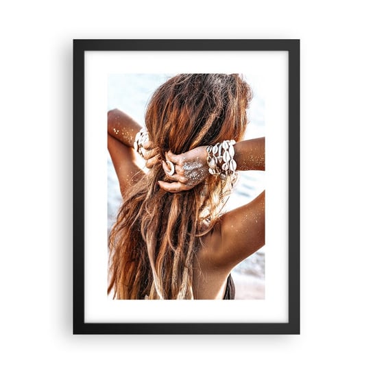 Obraz - Plakat - Siostra wody i słońca - 30x40cm - Kobieta Biżuteria Moda - Foto Plakaty na ścianę w czarnej ramie - Plakat do Salonu Sypialni ARTTOR ARTTOR