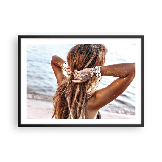 Obraz - Plakat - Siostra wody i słońca - 70x50cm - Kobieta Biżuteria Moda - Nowoczesny modny obraz Plakat czarna rama ARTTOR ARTTOR