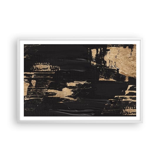 Obraz - Plakat - Ślad dotyku - 91x61cm - Abstrakcja Sztuka Art Deco - Foto Plakaty na ścianę w ramie białej - Plakat do Salonu Sypialni ARTTOR ARTTOR