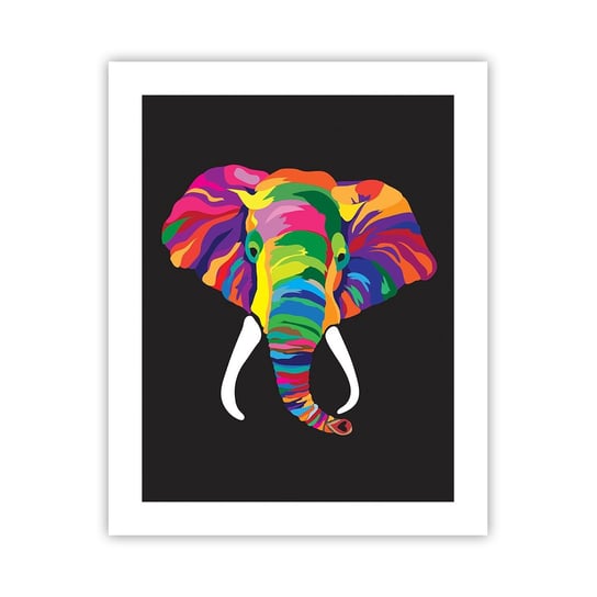 Obraz - Plakat - Słoń, który kochał kąpać się w tęczy - 40x50cm - Zwierzęta Słoń Kolorowy Obraz - Foto Plakaty bez ramy do Salonu Sypialni ARTTOR ARTTOR