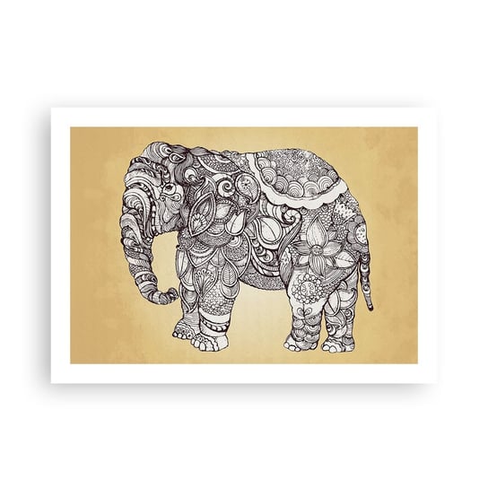 Obraz - Plakat - Słoń się zasłonił - 70x50cm - Słoń Indyjski Zwierzę - Nowoczesny modny obraz Plakat bez ramy do Salonu Sypialni ARTTOR ARTTOR