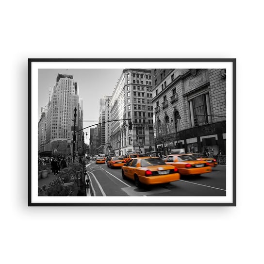 Obraz - Plakat - Słońca wielkiego miasta - 100x70cm - Miasto Nowy Jork Manhattan - Foto Plakaty w ramie koloru czarnego do Salonu Sypialni ARTTOR ARTTOR