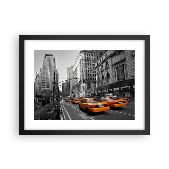 Obraz - Plakat - Słońca wielkiego miasta - 40x30cm - Miasto Nowy Jork Manhattan - Foto Plakaty na ścianę w czarnej ramie - Plakat do Salonu Sypialni ARTTOR ARTTOR