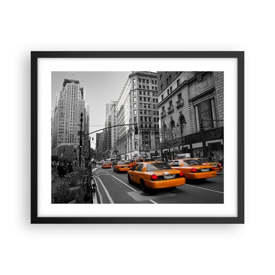 Obraz - Plakat - Słońca wielkiego miasta - 50x40cm - Miasto Nowy Jork Manhattan - Foto Plakaty w ramie koloru czarnego do Salonu Sypialni ARTTOR ARTTOR