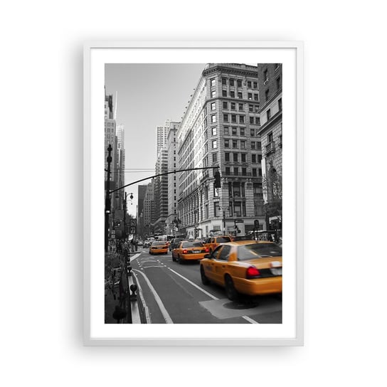 Obraz - Plakat - Słońca wielkiego miasta - 50x70cm - Miasto Nowy Jork Manhattan - Nowoczesny modny obraz Plakat rama biała ARTTOR ARTTOR