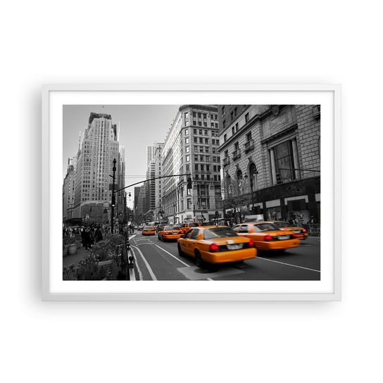 Obraz - Plakat - Słońca wielkiego miasta - 70x50cm - Miasto Nowy Jork Manhattan - Nowoczesny modny obraz Plakat rama biała ARTTOR ARTTOR